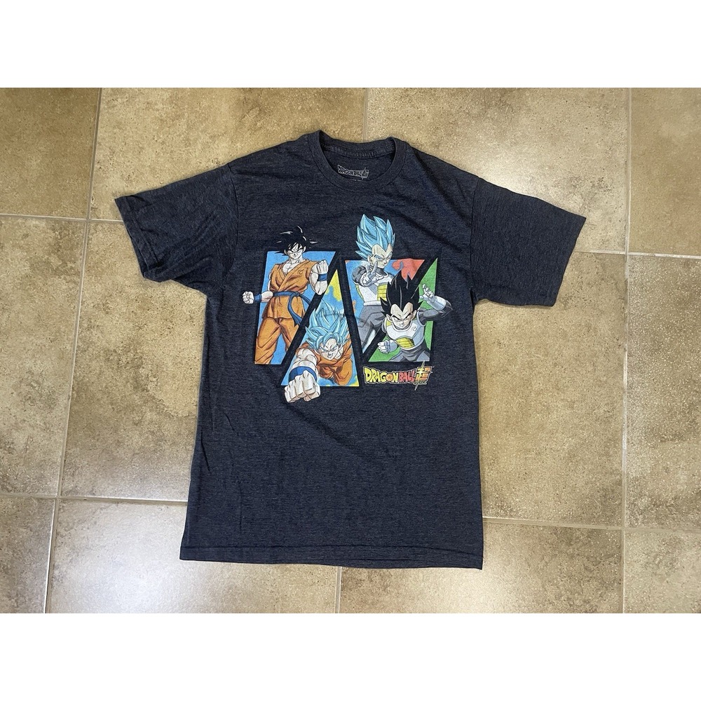 Dragon Ball Z Goku T-Shirt Mens Sz M Gray Anime Graphic Tee Short Sleeve